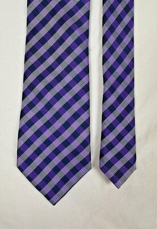 Club Room Men's Purple and Navy Checkered Business Casual