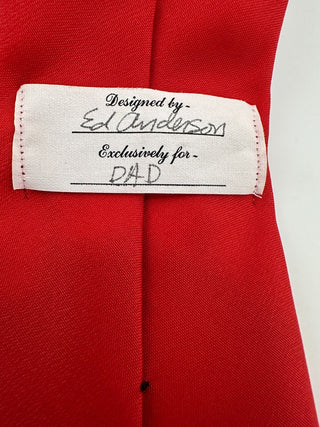 Vintage Red 'Go Blue' Sailboat Patterned Tie