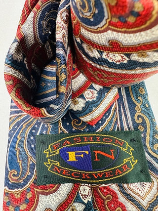 FN Fashion Neckwear Men's 100% Silk Handmade Paisley Pattern Tie