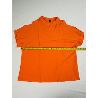 SHEIN Women’s Orange V-Neck Blouse Short Sleeve Size L (EU 40/42, US 8/10) NWOT