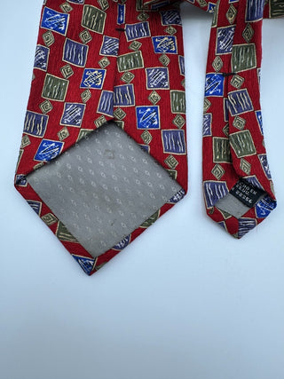 Nubio Collezione Esclusivo Red Patterned Silk Tie Made in USA