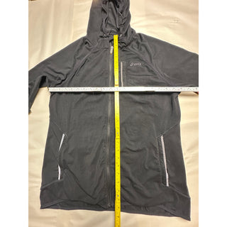 ASICS Men's Black Full Zip Hooded Running Jacket Athletic Size Medium