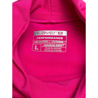 Layer 8 Performance Womens L Hot Pink Qwick Dry Mock Neck Long Sleeve Active Top