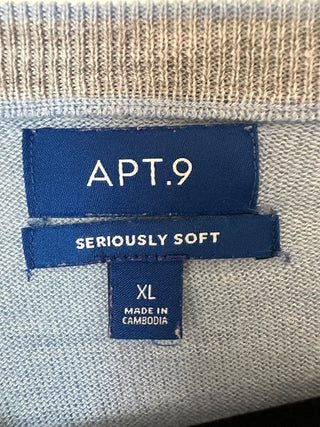 APT.9 Seriously Soft XL Light Blue V-Neck Sweater