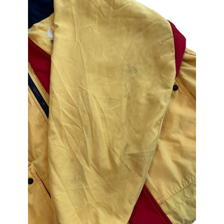 Vintage Ash City Outerwear XL Yellow Navy Sailboat Windbreaker Jacket