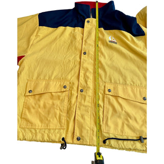 Vintage Ash City Outerwear XL Yellow Navy Sailboat Windbreaker Jacket