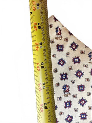 Vintage Crest Patterned Silk Tie Yellow Navy