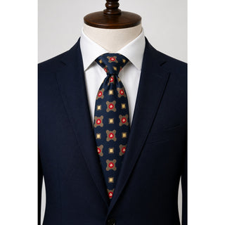 Nordstrom Robert Talbott Silk Tie Blue Geometric USA Made Classic Necktie
