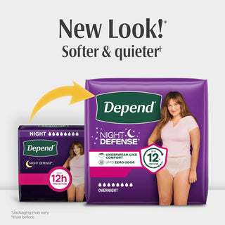 Depend Night Defense Women’s Incontinence Underwear Large 56 Ct Overnight