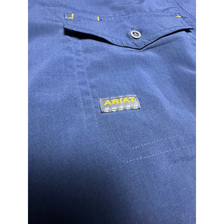 Ariat Rebar Built to Last Men's M Blue Short Sleeve Work Shirt Western Outdoor