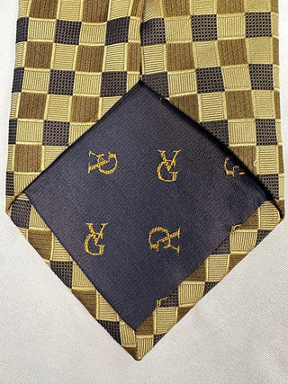Valerio Garati Handmade Pure Silk Checkerboard Pattern Tie