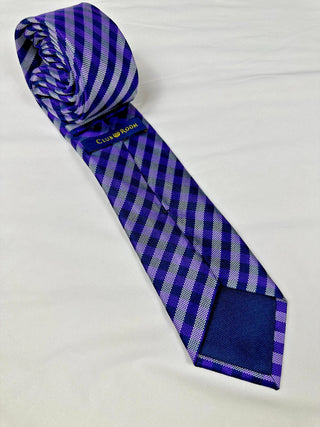 Club Room Men's Purple and Navy Checkered Business Casual
