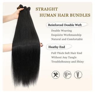 16A Straight Human Hair Bundles 12” YakI Premium Purple Pack 100% Human Hair