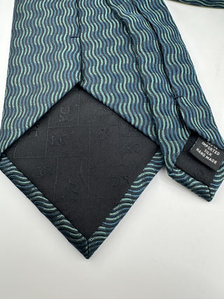 Kenneth Cole New York Handmade Silk Tie with Wave Pattern