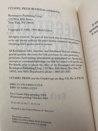 You Can Negotiate Anything Herb Cohen Negotiation Book
