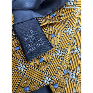 Robert Talbott Best of Class Nordstrom Silk Tie Italy Gold Blue Geometric 3.75