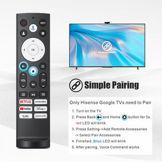 3-Pack Voice Remote for Hisense Google Smart TV Bluetooth 4K ULED QLED A6 U6 U7 U8