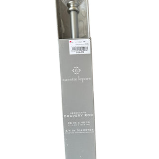 Nanette Lepore Crystal Ball Drapery Curtain Rod 28-48" Silver 3/4"