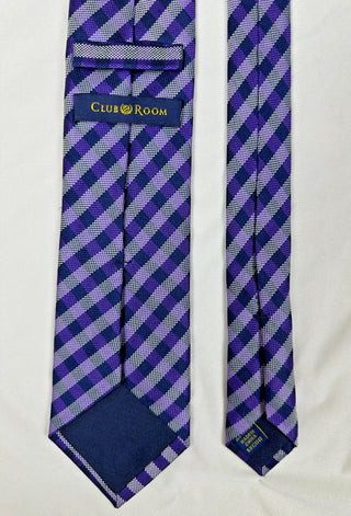 Club Room Men's Purple and Navy Checkered Business Casual