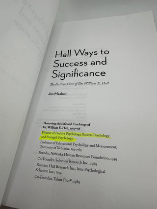 Hall Ways to Success and Significance Joe Mellen Paperback