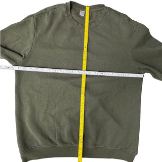 H&M Men’s L Olive Green Crewneck Sweatshirt Pullover Fleece Relaxed Fit