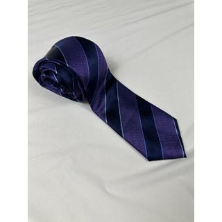 Tasso Elba Men's Purple Stripe Self Tied Classic 100% Silk Tie 58"