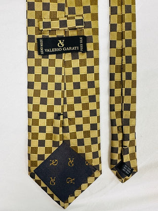 Valerio Garati Handmade Pure Silk Checkerboard Pattern Tie