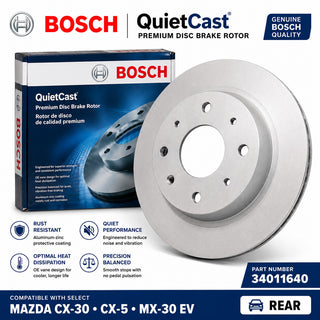 Bosch QuietCast 34011640 Rear Brake Rotor Mazda CX-30 CX-5 MX-30 EV OEM NEW