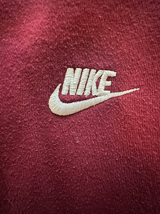 Nike Maroon Crewneck Sweatshirt with White Logo, Size Small