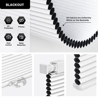 LazBlinds 31.5x48 No Drill Cordless Blackout Cellular Shade Silver White