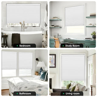 LazBlinds No Drill Cordless Cellular Blackout Shades 32x64 White Honeycomb