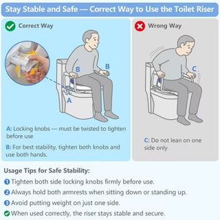 Soaids 5" Raised Toilet Seat with Handles Padded Cushion Round 300 lb Seniors