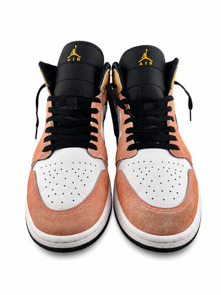 Nike Air Jordan 1 Mid SE Turf Orange 852542-801 Men's Size 12 Pink Suede Shoes
