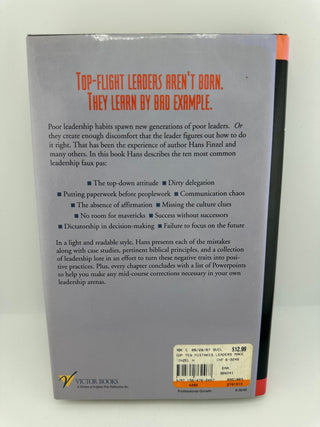The Top Ten Mistakes Leaders Make Hans Finzel Hardcover