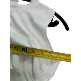 Wear & Roam Womens Medium White Ruched Draped Sleeveless Travel Top