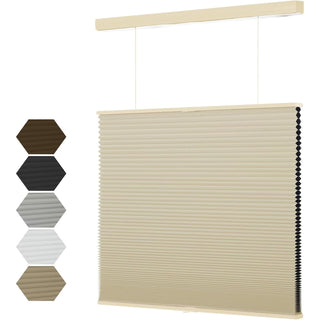 MYshade 37x64 Cordless Blackout Cellular Shade Top Down Bottom Up Beige TDBU