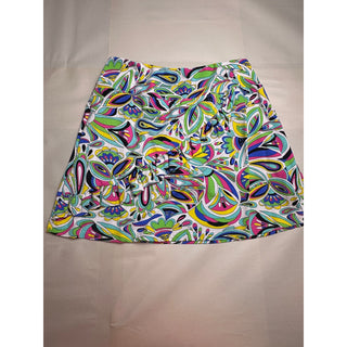 IBKUL Womens Small Golf Tennis Outfit Set Quarter Zip Top Ruffle Skort Colorful