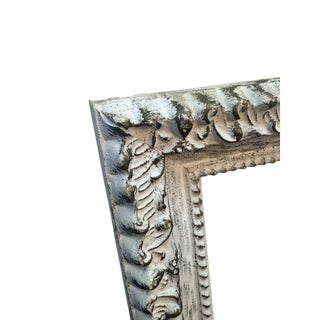 Set of 2 Ornate Baroque Picture Frames 10.75x11.2 Ivory Gold Distressed Glass