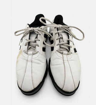 Adidas Tour360 Golf Shoes Mens US 10 White Black Softspikes Leather Waterproof