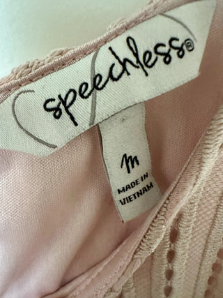Speechless Pale Pink Lace Sleeveless Dress Medium