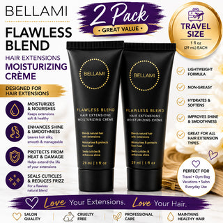 Bellami Flawless Blend Hair Extensions Moisturizing Crème 1oz Travel 2-Pack