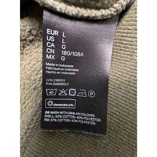 H&M Men’s L Olive Green Crewneck Sweatshirt Pullover Fleece Relaxed Fit