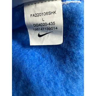 Nike Men’s L Blue Fleece Pullover Hoodie Orange Embroidered Logo FA220106SHK