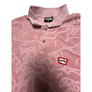 ICECREAM Running Dog Terry Cloth Polo Shirt Pink Men's Large Pharrell