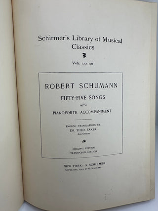 1903 Schumann Vocal Album 55 Songs G Schirmer Sheet Music Book HC
