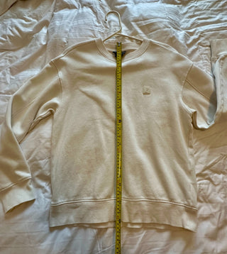H&M Relaxed Fit Cream Crew Neck Sweatshirt Size Small