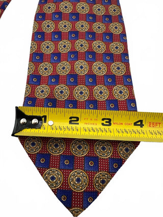 Robert Talbott Best of Class Men's Silk Tie Red Blue Geometric Pattern