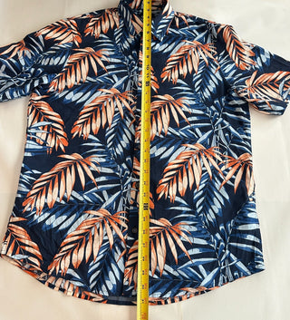 Lerros Men's Soft Print Tropical Button-Up Shirt Medium