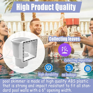 Universal Above Ground Pool Skimmer Kit with Basket and Fittings