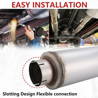5" Exhaust Muffler Resonator 30" Long Stainless Steel Universal Straight Through